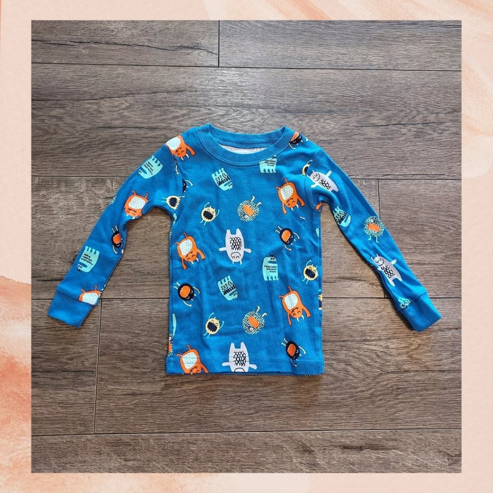 Blue Little Monster Long Sleeve Pajama Tee